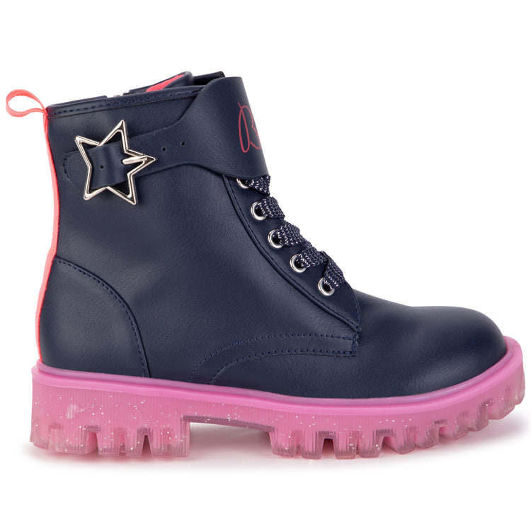 Billie Blush Navy Pink Combat Boot U19336