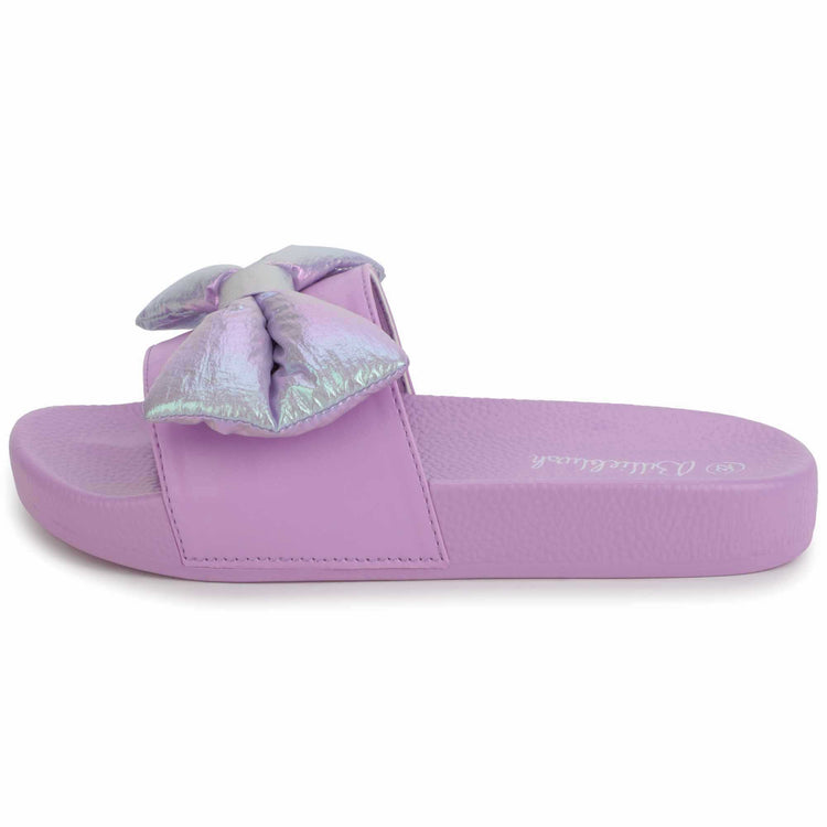 Billie Blush Purple Bow Slide 19345