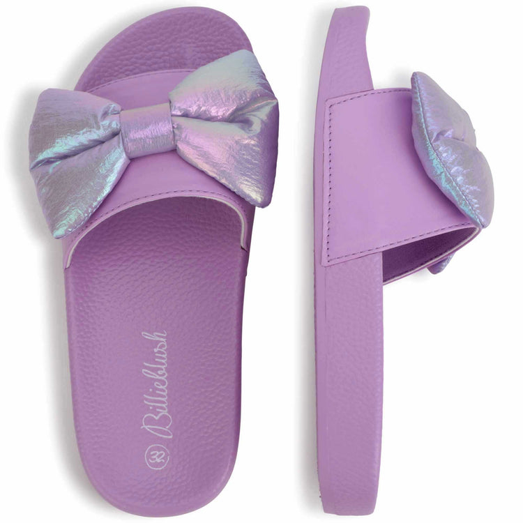 Billie Blush Purple Bow Slide 19345