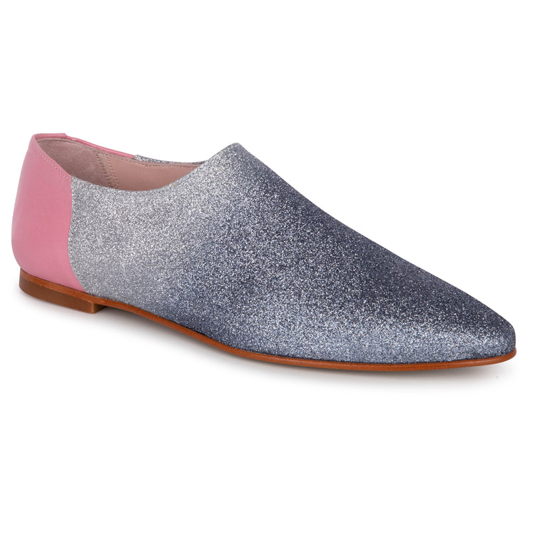 Geppettos Navy Silver Glitter Ombre Slip On