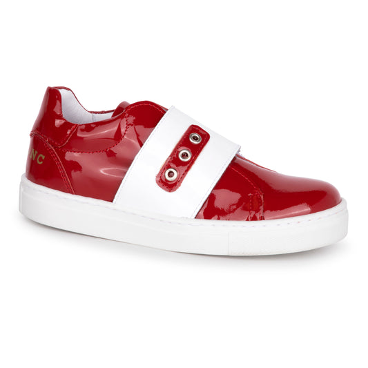 Blublonc Red Patent Velcro Sneaker A5011