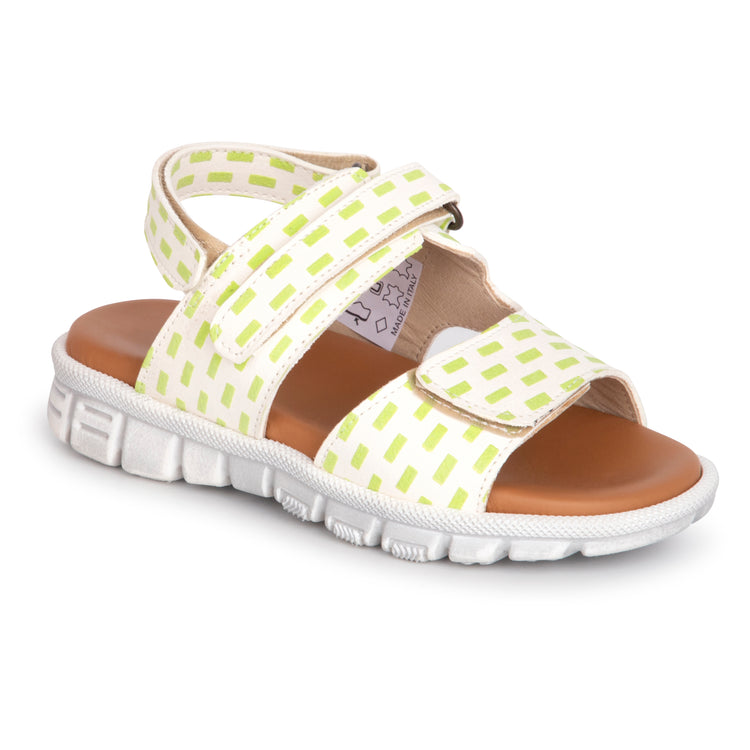 Pepe' Green White Velcro Sandal 272