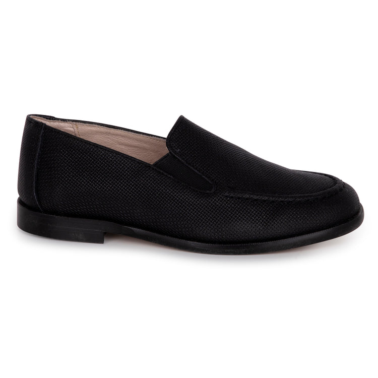 Hoo Black Textured Loafer 2279