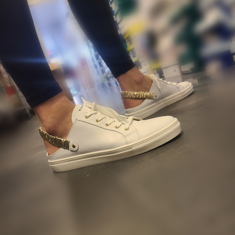 Blublonc Diana White Opulence Slingback Sneaker