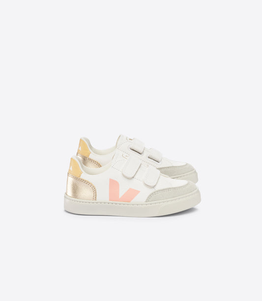 Veja Peach Gold White Velcro Sneaker 3250