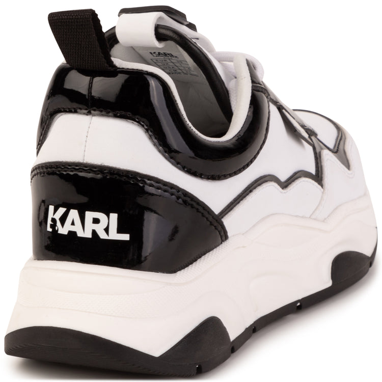 Karl Lagerfeld White Black Lace Up Sneaker Z19079