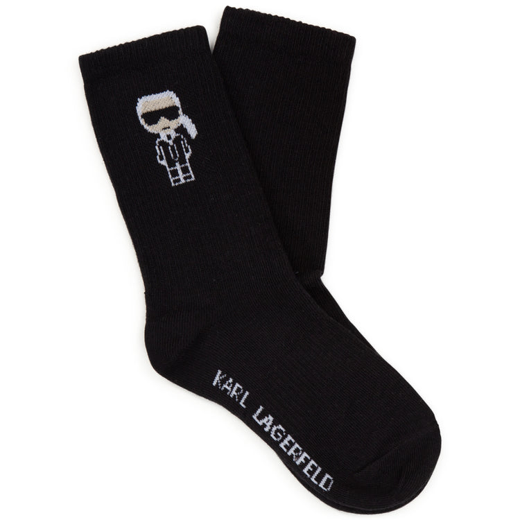 Karl Lagerfeld Black Logo Crew Sock Z20080