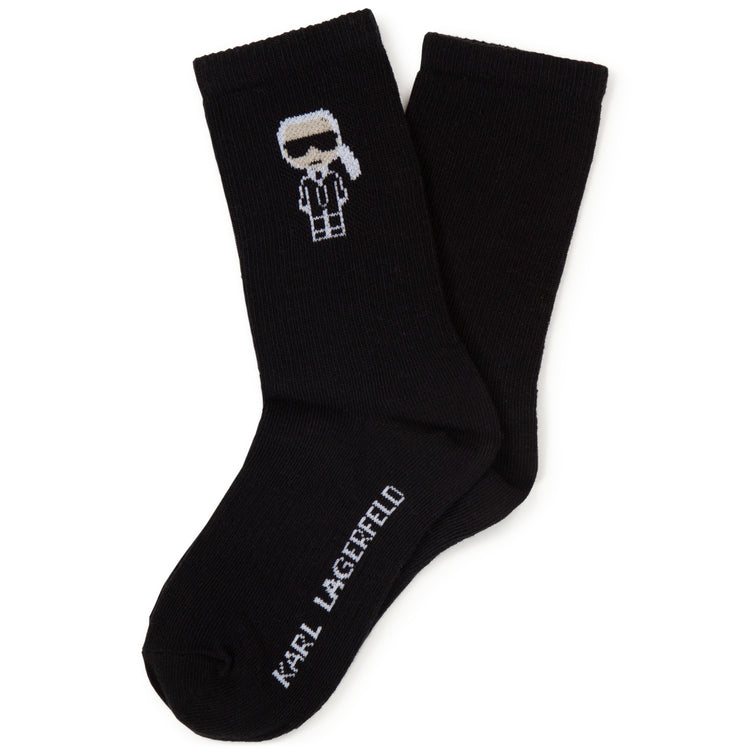 Karl Lagerfeld Black Logo Crew Sock Z20080