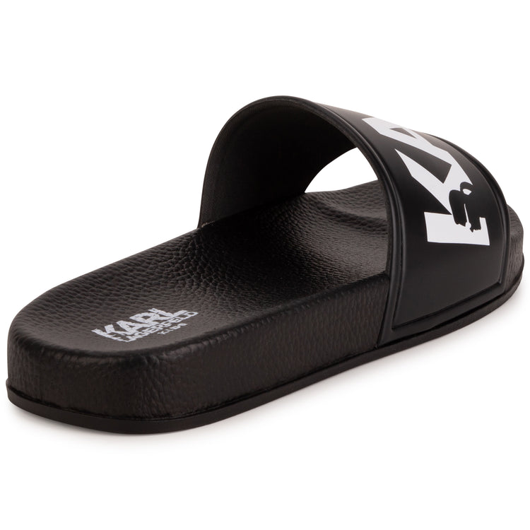 Karl Lagerfeld Black White Logo Slides Z29042