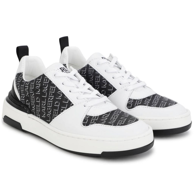 Karl Lagerfeld White and Black Lace Sneaker 29064