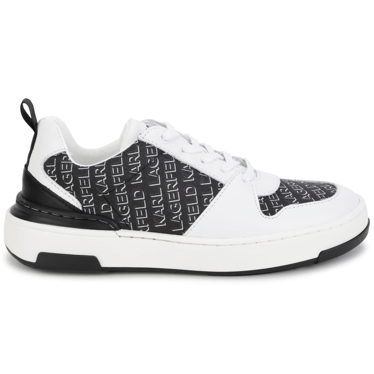 Karl Lagerfeld White and Black Lace Sneaker 29064