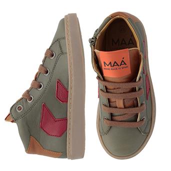 MAA Olive Hightop Lace Side Zipper Sneaker C287