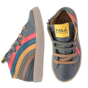 MAA Dark Grey Lace Up Side Zip Sneaker c292