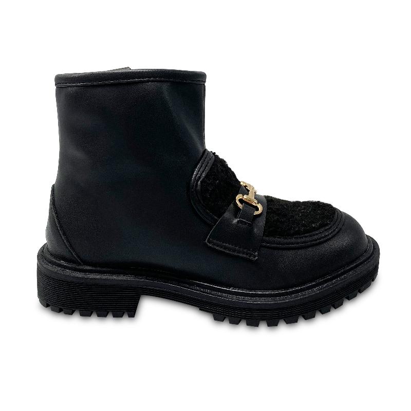 gufanpei-black-shearling-buckle-bootie-girls