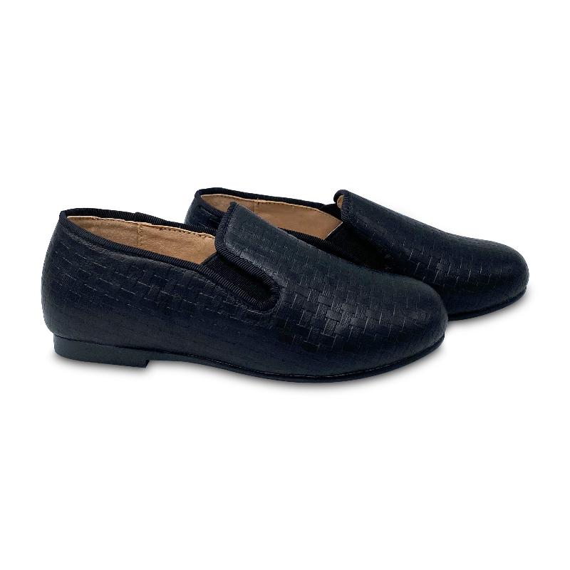 gufanpei-black-woven-basket-weave-shoe-boys