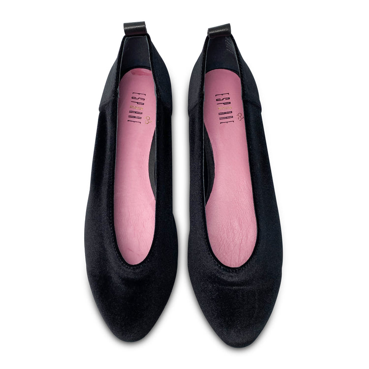 Esporre Randy Black Velvet  Pointed Slip On