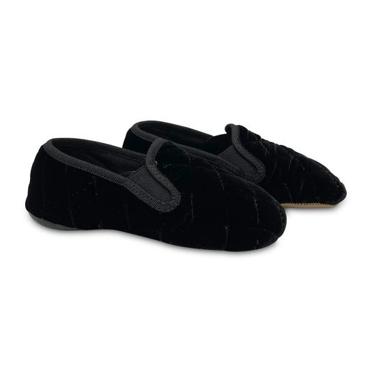 Pepe' Black Velvet Quilt Smoking Slip On 280