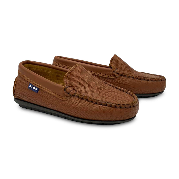 Atlanta Moccasin Cognac Weave Loafer 18524