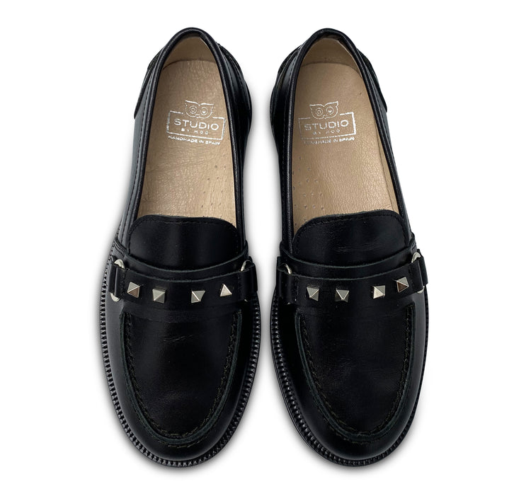 Hoo Black Studd Slip On Loafer 3235