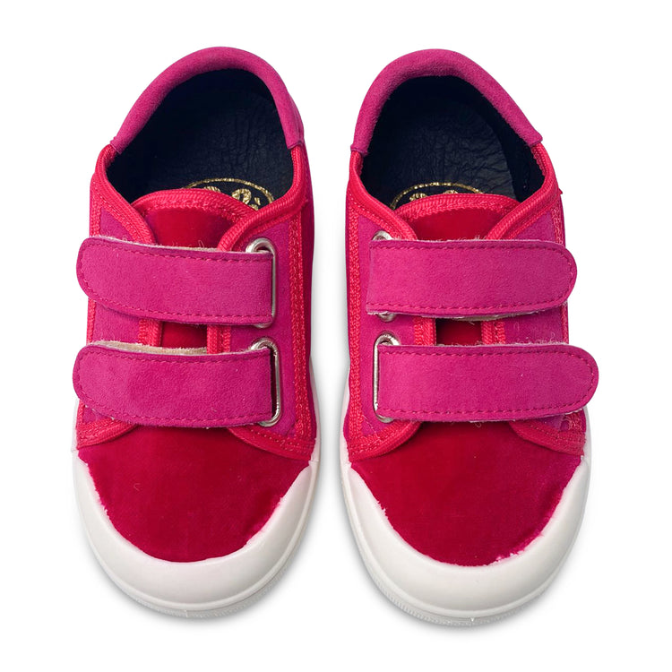 Pepe' Fuchsia Pink Velvet Velcro Sneaker