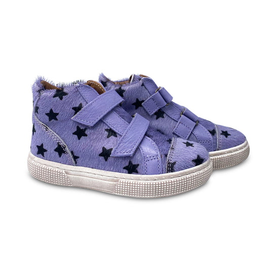 Pepe' Lilac Star Velcro High Top Sneaker 741