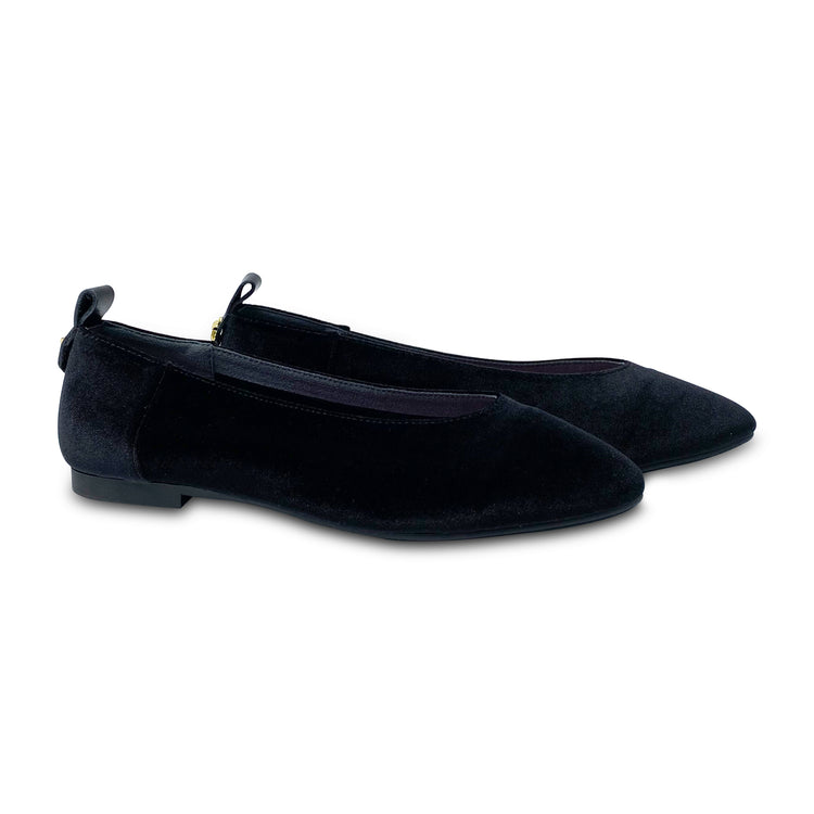 Esporre Randy Black Velvet  Pointed Slip On