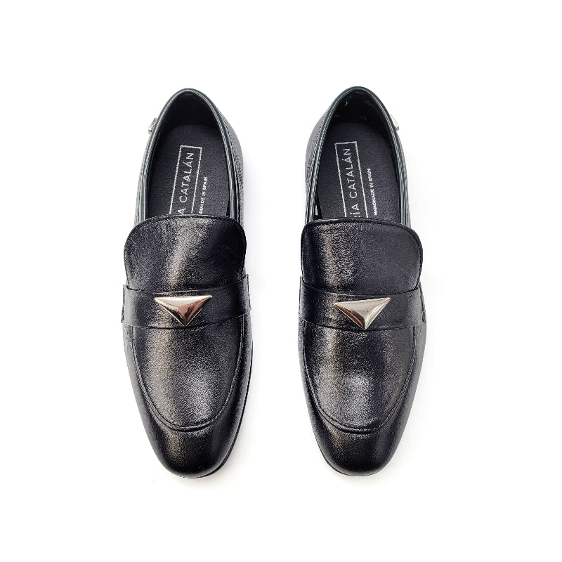 maria-catalan-black-leather-triangle-loafer-boys-shoe