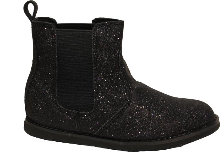 Oldsoles Black Glitter Glam Slip On Bootie 7500