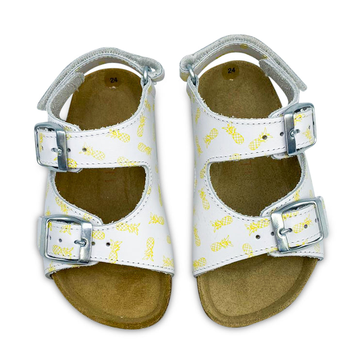 Confetti White Pineapple Print Sandal 8779