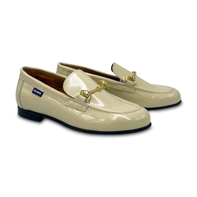 Atlanta Mocassin Sand Patent Buckle Loafer 19015