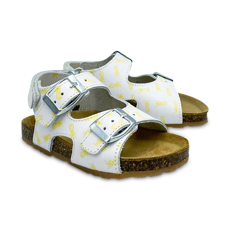 Confetti White Pineapple Print Sandal 8779