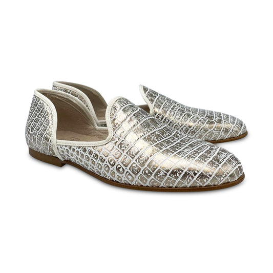 HOO Rose Gold Crocodile Slip on 2431