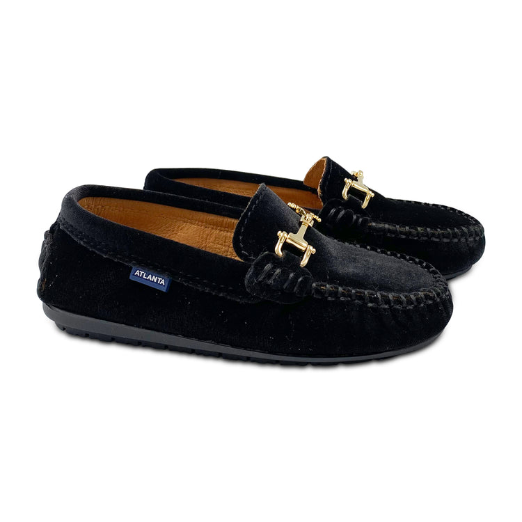 Atlanta Mocasin black velvet buckle 049