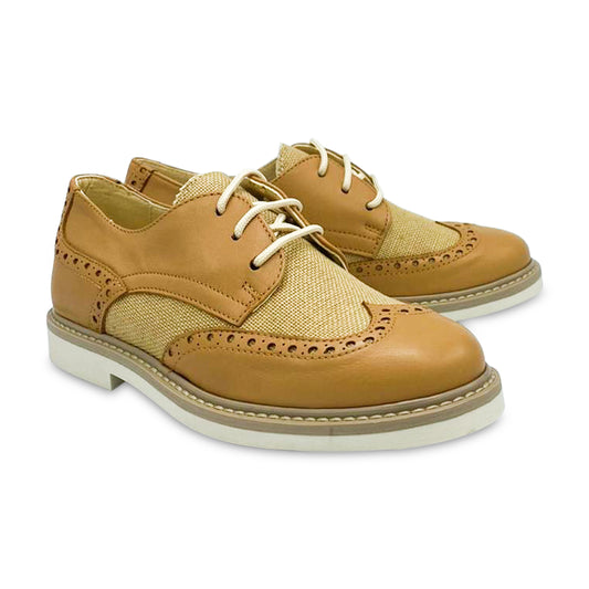 Confetti Camel Wingtip Lace Up Oxford 7200-21