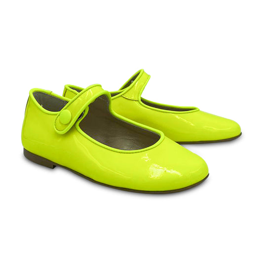 Brunellis Neon Yellow Patent Leather Mary Jane