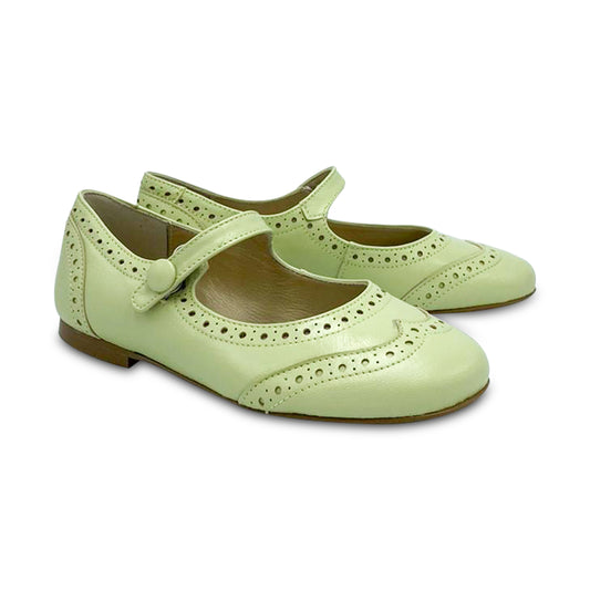 Brunellis Pistachio Mint Green Wingtip Mary Jane S-23