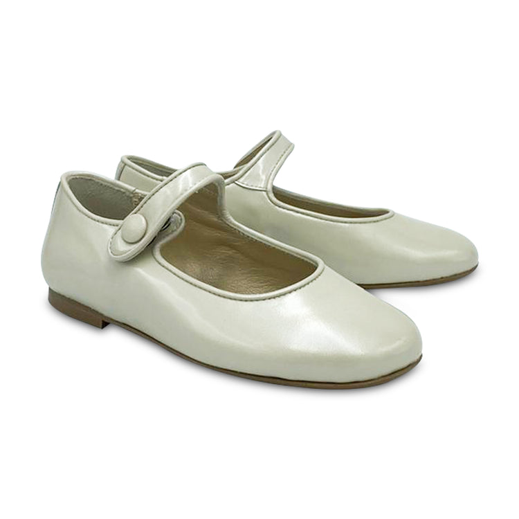 Brunellis Cream Patent Leather Mary Jane