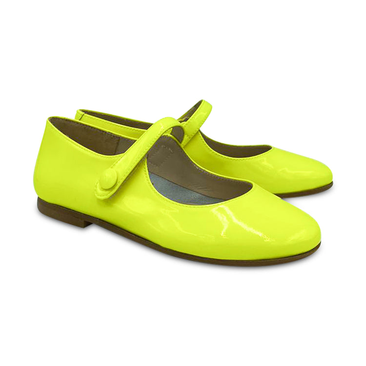 Confetti Neon Yellow Patent Mary Jane 334