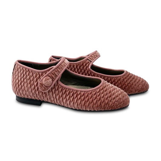 Brunellis Mauve Pink Velvet Mary Jane SA4007