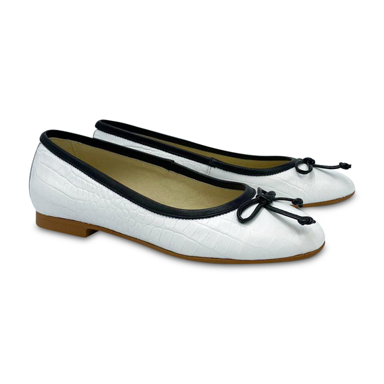 Blublonc Luisa Lila Crocodile Black/ White Ballet Flat