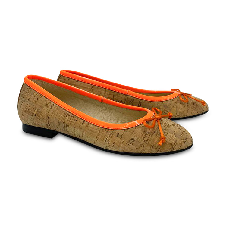 Blublonc Luisa Cork Orange Ballet Flat