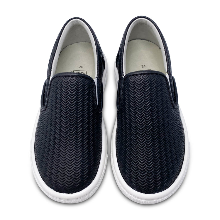 Atlanta Mocassin Black perforated Slip on Sneaker