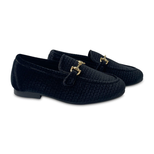 Brunellis Black Rope Velvet Chain Slip On S25