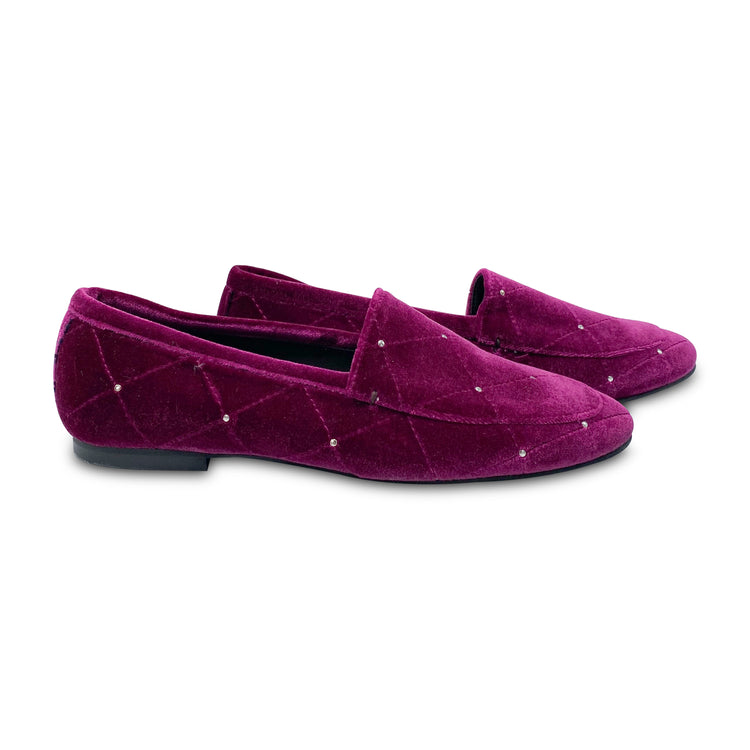 Maria Catlan Smokin Fuschia Velvet Stud Slip On