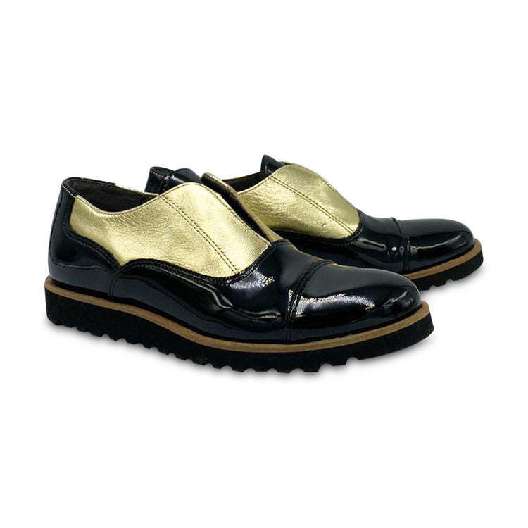 Blublonc Black Gold Patent Oxford 21301