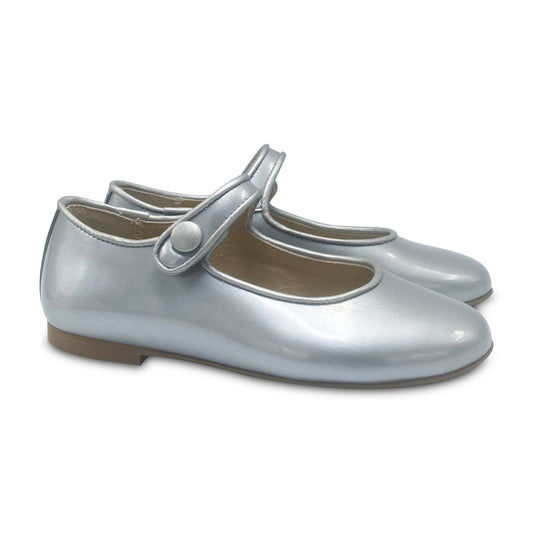 Brunellis Silver Patent Mary Jane