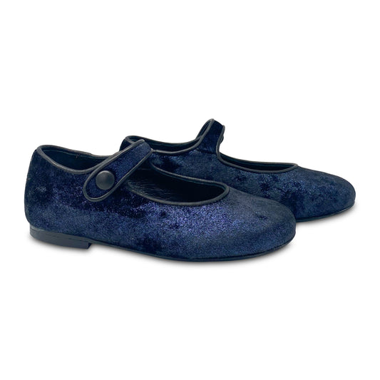 Brunellis Navy Shimmer Velvet Mary Jane