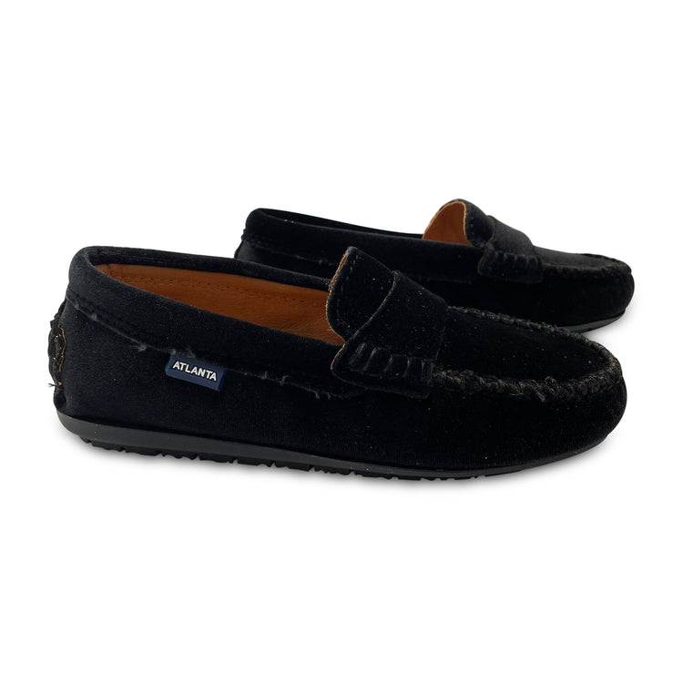 Atlanta Mocassin Black Velvet Penny Loafer