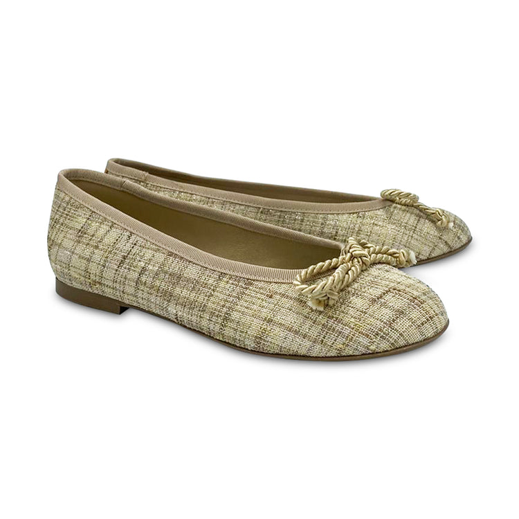 Brunellis ES X LS Gold Tweed Linen Plaid Ballet S-28