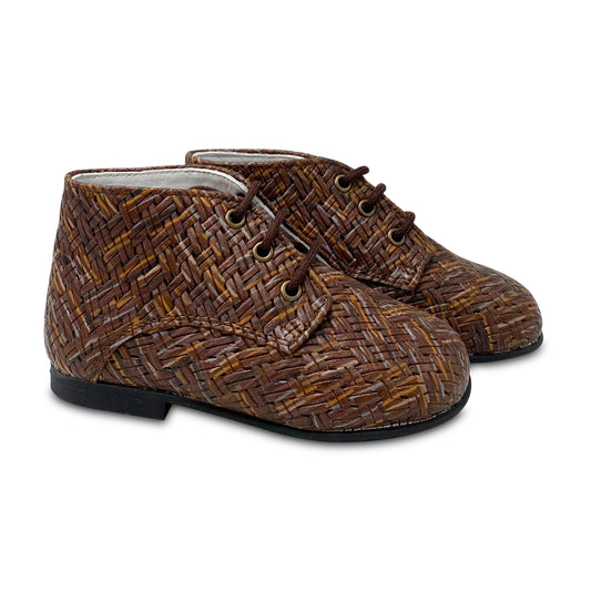 Brunellis Dark Brown Mix Basket Lace Up D141